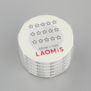 LAOMIS Japanese 5 Star Rating Tracker Washi Paper Tape / 25mm x 10M
