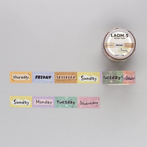 LAOMIS Washi Tape/ Days of the Week / 15mm x 10m