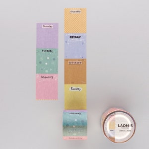LAOMIS Washi Tape/ Days of the Week / 30mm x 10m