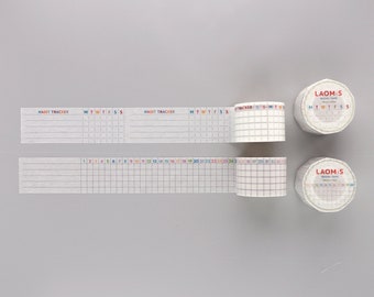 LAOMIS Japanese Washi Tape/Set of 2 / Habit Tracker / 30mm x 10m
