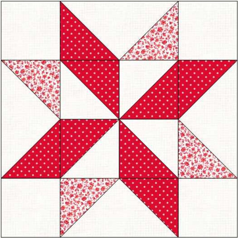 Variable Star block digital pattern multiple sizes 3 | Etsy
