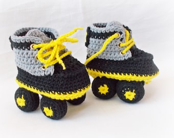 Chaussures de patin à roulettes bébé au crochet, bottes de patins