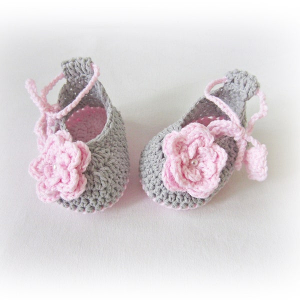 Zapatos de bebé de ganchillo, Regalo de baby shower, Zapatos para recién nacidos Bebé niña