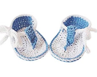 Crochet baby shoes Crochet flip flops Baby boy Flip Flops