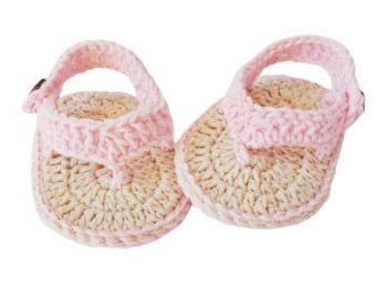 Crochet bébé fille tongs