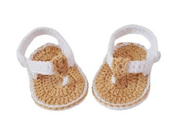 Crochet baby flip flops