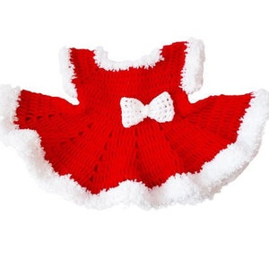 Christmas baby dress, crochet newborn Santa outfit