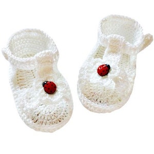 Crochet sandals, Crochet baby sandals, White baby sandles, Baby summer shoes, White sandals, Newborn sandals, barefoot baby sandals image 1