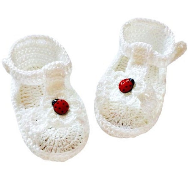 Crochet sandals, Crochet baby sandals, White baby sandles, Baby summer shoes, White sandals, Newborn sandals, barefoot baby sandals