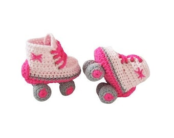 Crochet Baby Roller Skate  shoes, Girls Skates Boots