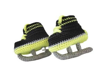 Crochet Baby Ice Hockey Skates  Shoes, gift for newborn, Figure Skates Booties