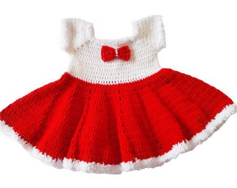 Crochet Baby Christmas Dress: Newborn Santa Outfit