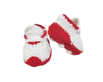 Baby Soccer Shoes,  Baby's First Cleats, red white red Baby Sports Football boots