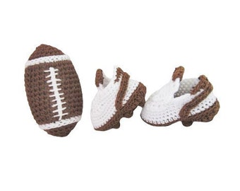 Crochet baby American Rugby Ball shoes set , Baby American Football, mini ball Football shoes photo prop