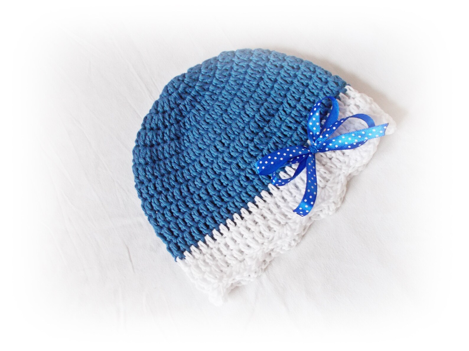 Crochet Baby Dress Hat Set Blue Baby Dresses Outfit Infant Etsy