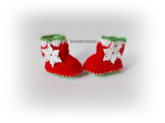 newborn christmas booties