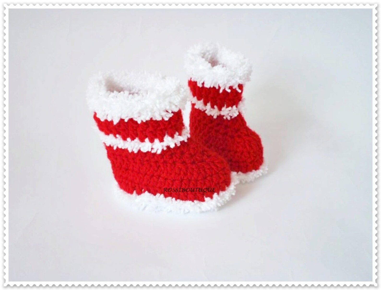 Baby Christmas Set Crochet Christmas Baby Crochet Boots Etsy