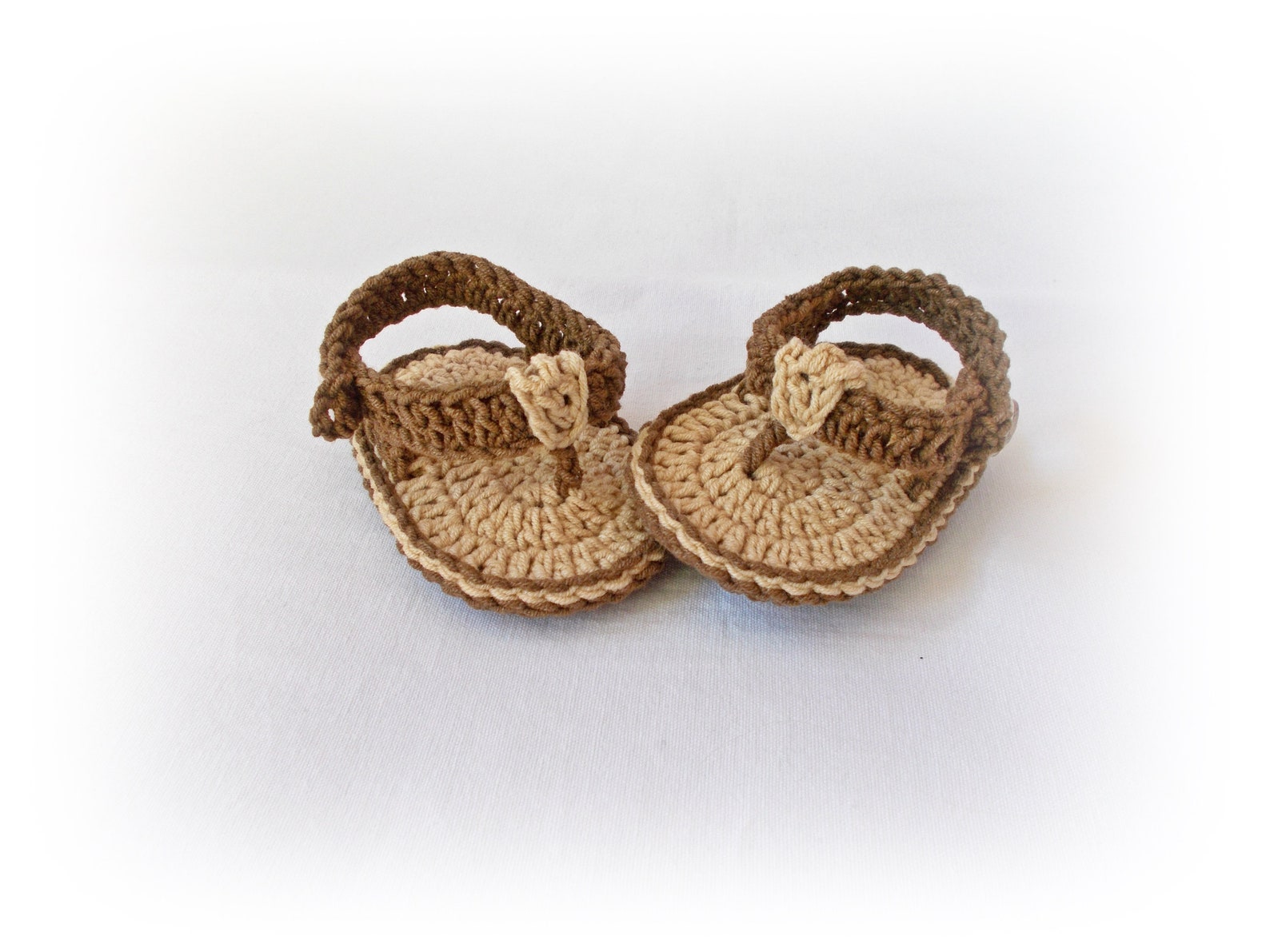 Crochet Baby Flip Flops Brown Baby Boy Girl Sandals Barefoot Etsy