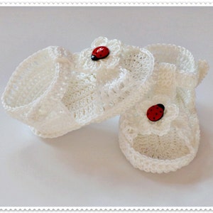 Crochet sandals, Crochet baby sandals, White baby sandles, Baby summer shoes, White sandals, Newborn sandals, barefoot baby sandals image 3