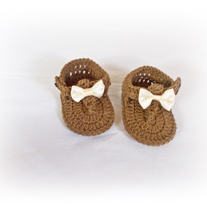 Brown Baby Flip Flops, Baby Sandals, Brown sandals, Crochet Baby Flip Flops, Summer Baby Shoes, Crochet Baby Sandles, Girl Sandles image 1
