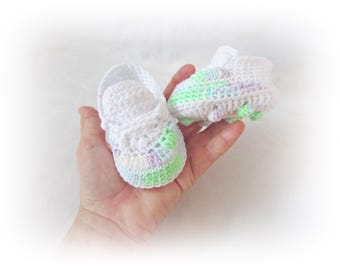 Rainbow Football Shoes, Crochet  Baby's First Cleats, Sports Football boots