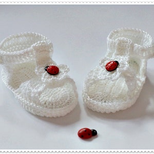 Crochet sandals, Crochet baby sandals, White baby sandles, Baby summer shoes, White sandals, Newborn sandals, barefoot baby sandals image 2