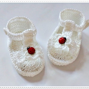 Crochet sandals, Crochet baby sandals, White baby sandles, Baby summer shoes, White sandals, Newborn sandals, barefoot baby sandals image 5