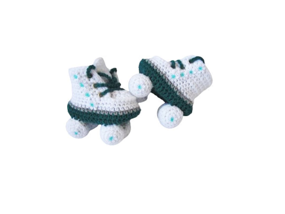 Chaussons Patins à Roulettes Au Crochet Pour Bébé Fille - Rose - 0-6 Mois