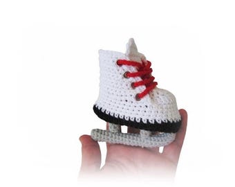 Crochet Baby Ice Hockey Skates  Shoes, gift for newborn, Figure Skates Booties