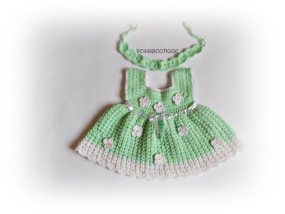 green newborn dress