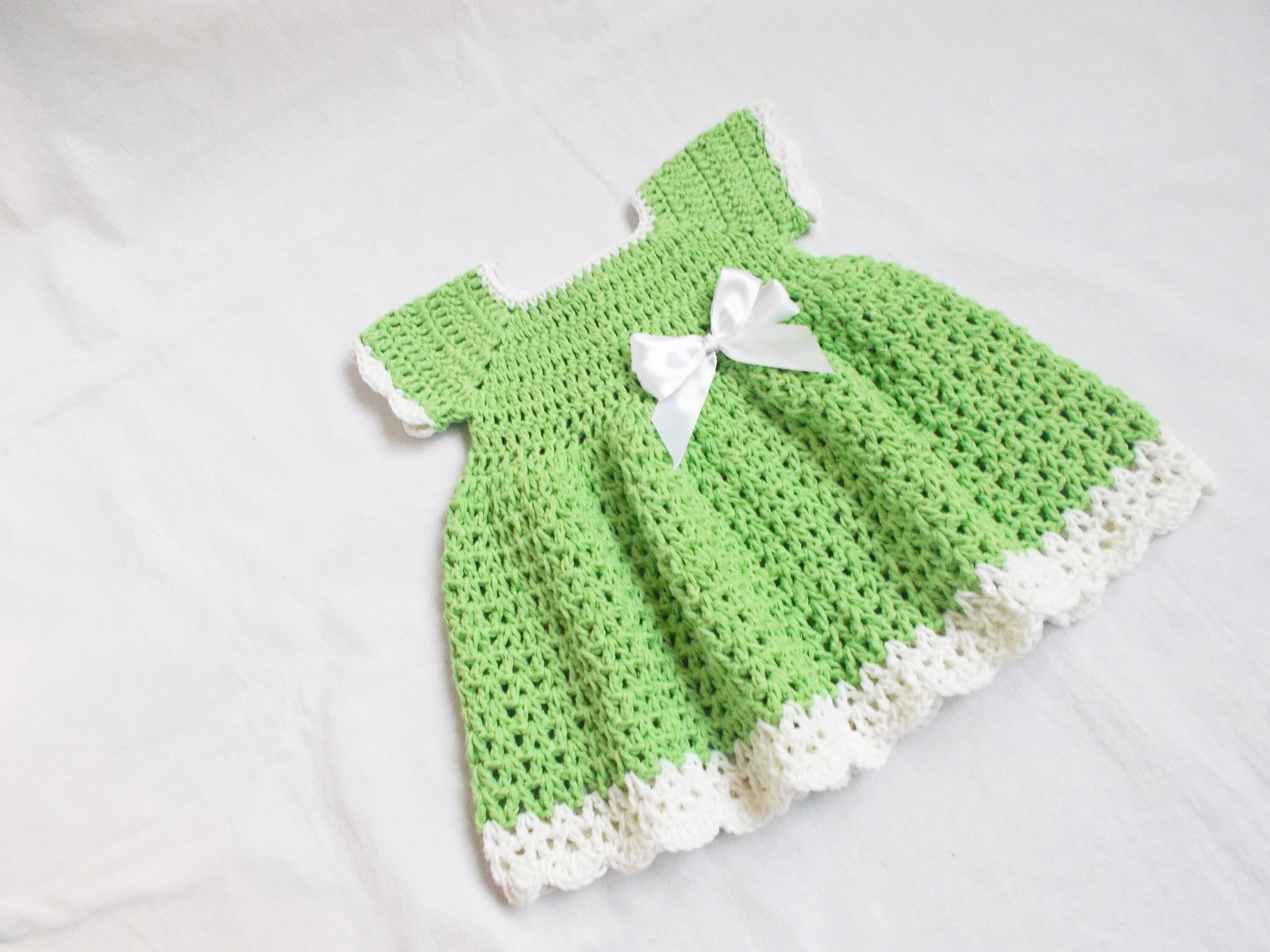 Crochet Baby Dress Green Newborn Dresses Baby Outfit Etsy UK