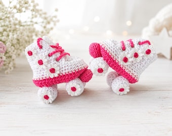 Crochet Baby Roller Skate  shoes, Skates Boots, Floral Baby Shower Gift