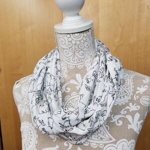 Bunny Rabbits Infinity Scarf made from Performance Knit