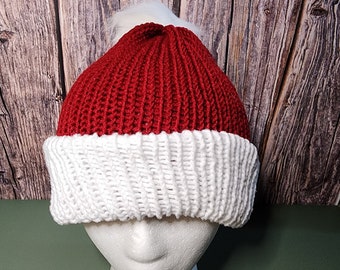 Hand knitted Santa Beanie