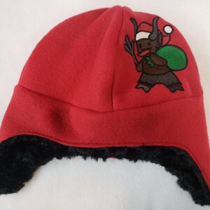 Spooky Krampus Sherpa and Fleece Ear Flap Hat