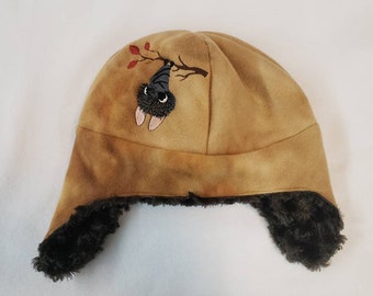 Bat Faux Fur and Fleece Ear Flap Hat