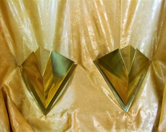 Sconces (2), Wall Lights, Mid Century Modern, Art Deco, brass, hyper vintage, very rare