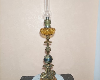 Bronze sculpture, Oil Lamp, Renaissance style, luxury decor, unique