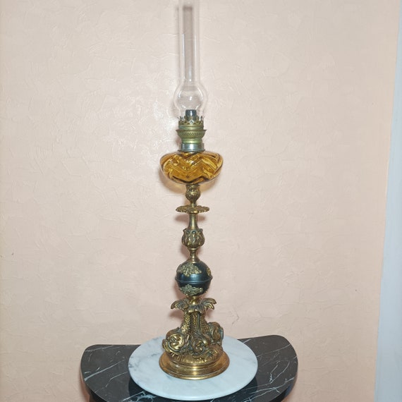 Bronze sculpture, Oil Lamp, Renaissance style, luxury decor, unique