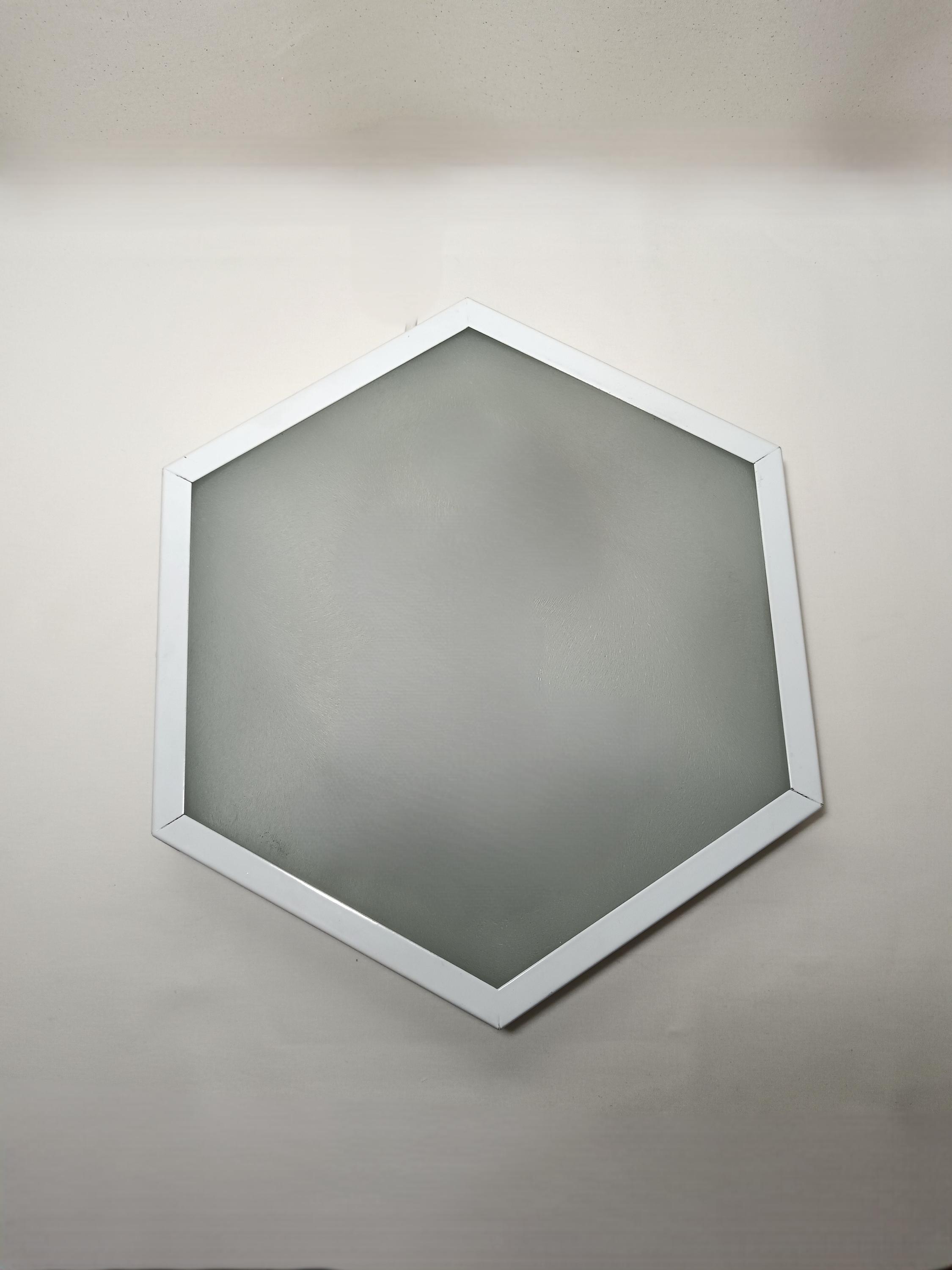 Ceiling Light, Wall Light, Mid Century Modern, Minimalist, Post Modern, Architectural Lighting, Hexagonal, ZONCA-Italy, Murano Glass, rare