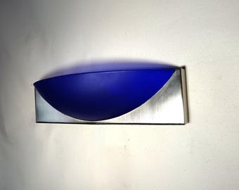 Peill & Putzler-stijl kobaltglazen schans (1 van 7), moderne wandlamp uit het midden van de eeuw