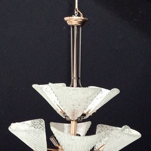 Ceiling pendant light, Chandelier, Mid Century Modern, Art Deco, Murano Glass, luxury lighting, rare