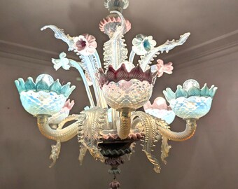 Ceiling light, Chandelier, Ca Rezzonico, Art Deco, Hollywood Regency, Gatsby, Murano Glass, luxury lighting, unique