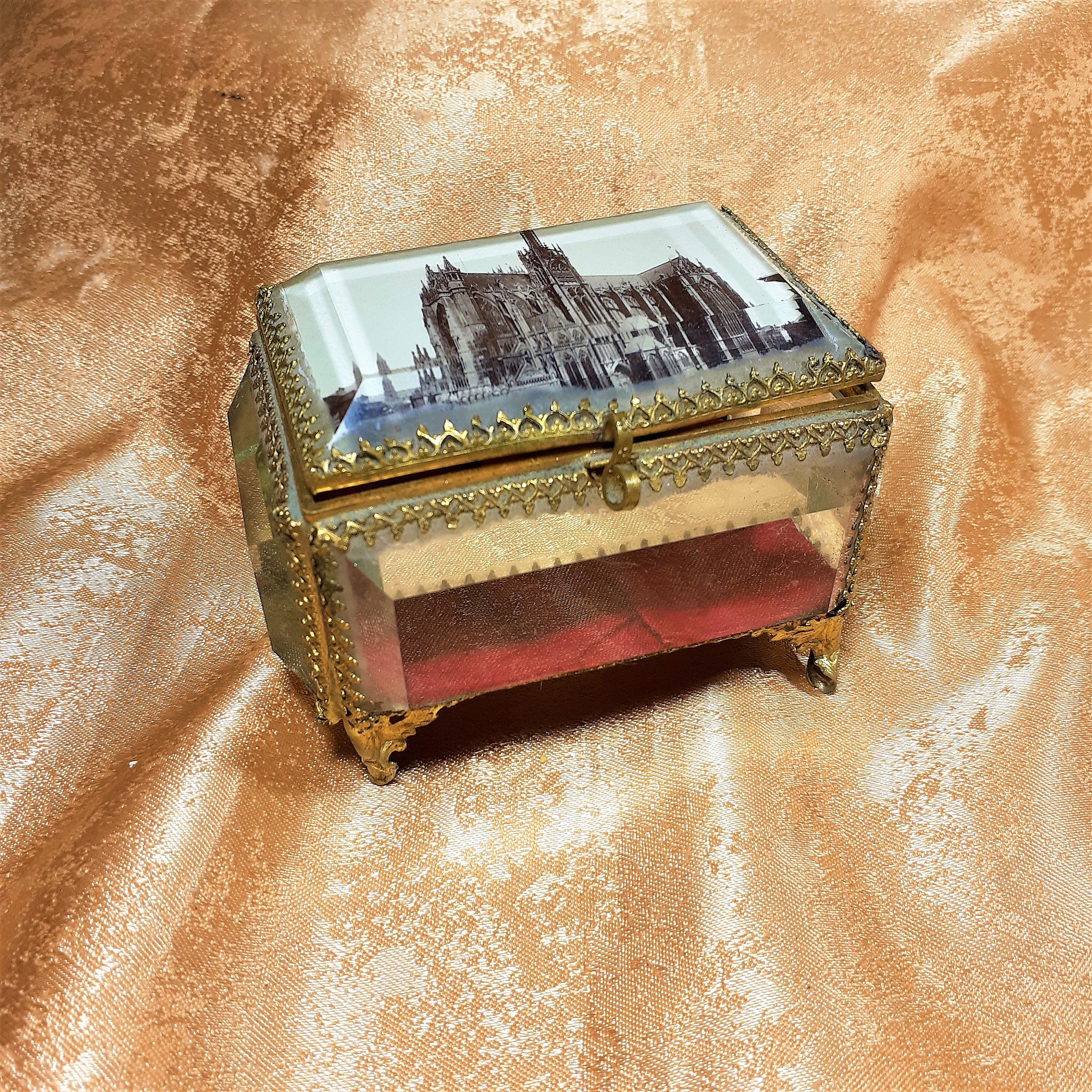 Boîte à Bijoux Ancienne En Régule Doré Style Napoléon III - Coffret Victorien De Collection