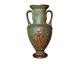 Vaso in bronzo, Mid Century Modern, Art Déco, stile minoico delle Cicladi, Anfora, vintage