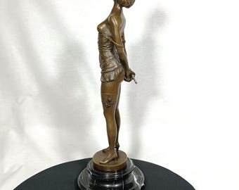 Bronze Sculpture, Art Deco, Bruno Zach, the Crop, Erotic Young