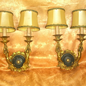 Art Nouveau, Napoleon III, Baroque, Sculptural bronze wall sconces, 19th century, antique, very rare