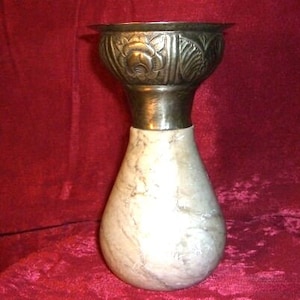 Art Nouveau, antique marble censer, silverplated