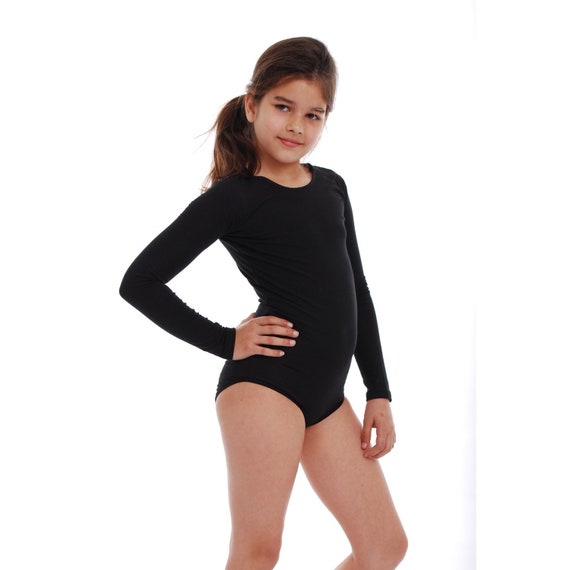 girls black bodysuit
