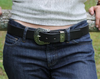 womens western belt with removable buckle